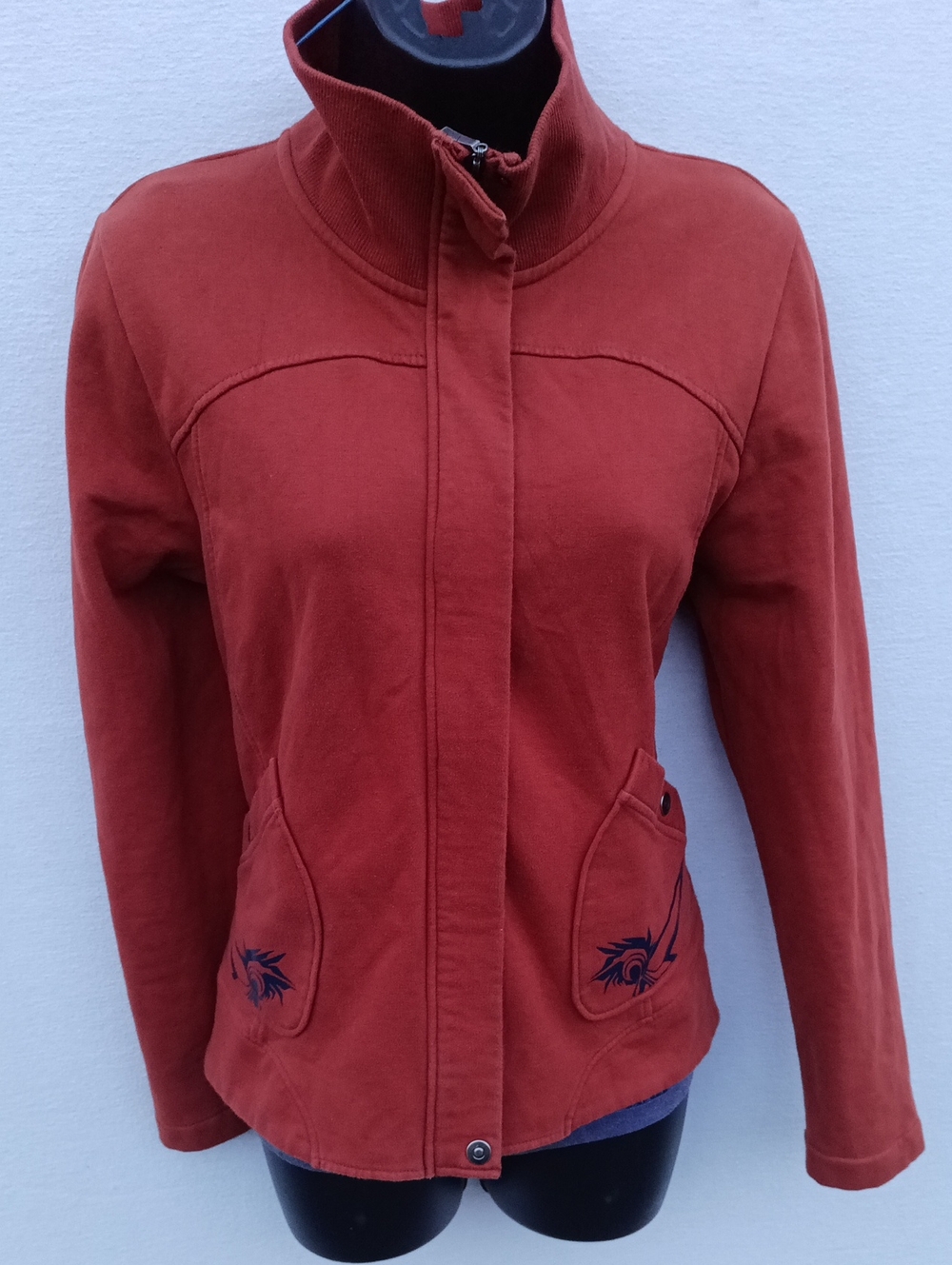 Women's Rust Red Zip-Front Jacket
